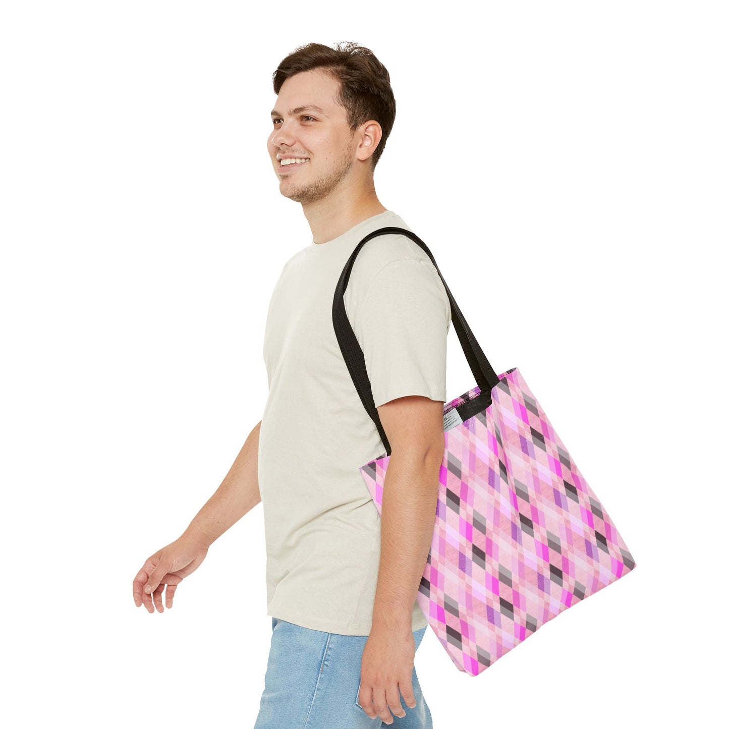 Classic Tote - Chic Pink Argyle Inspired