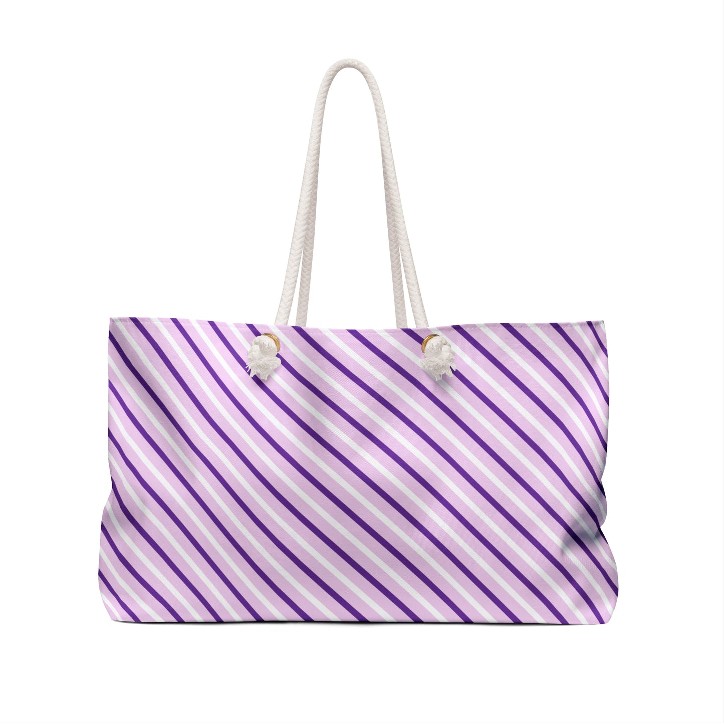 Weekender Bag - Purple and White Diagonal Stripes