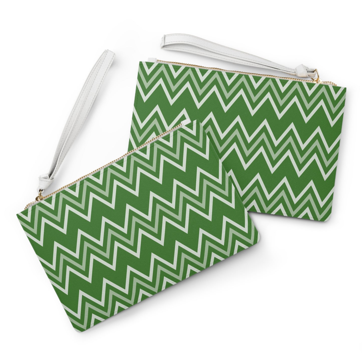 Clutch Bag - Green Zigzag