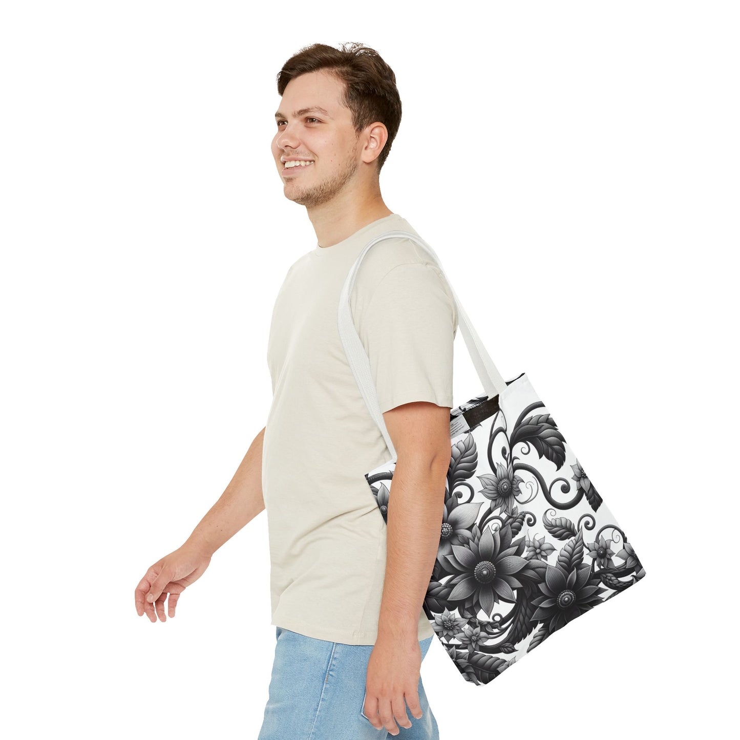 Classic Tote - Black and White Floral