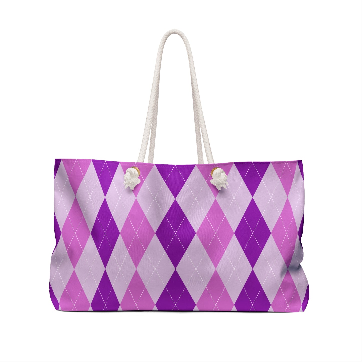 Weekender Bag - Purple and Pink Argyle