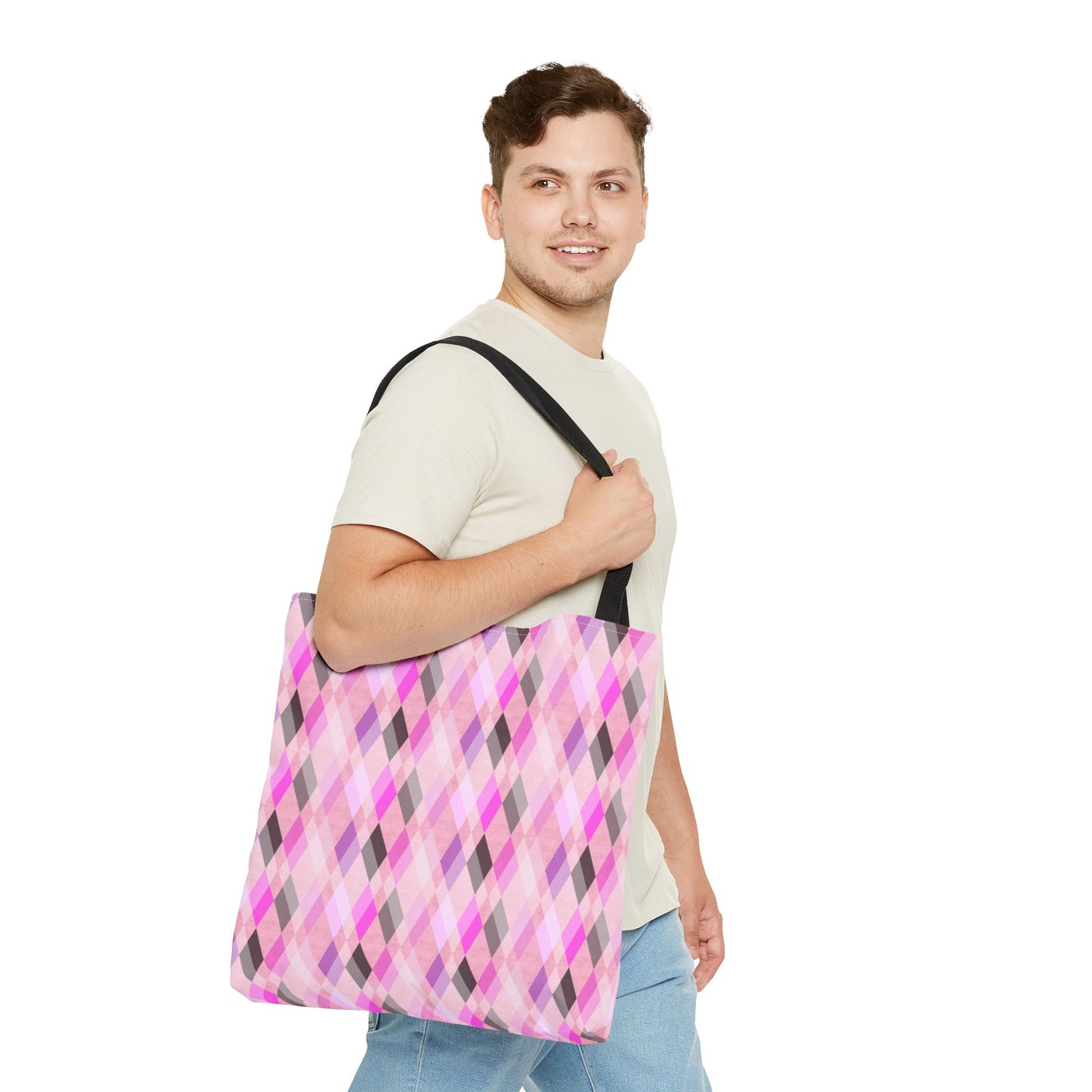 Classic Tote - Chic Pink Argyle Inspired
