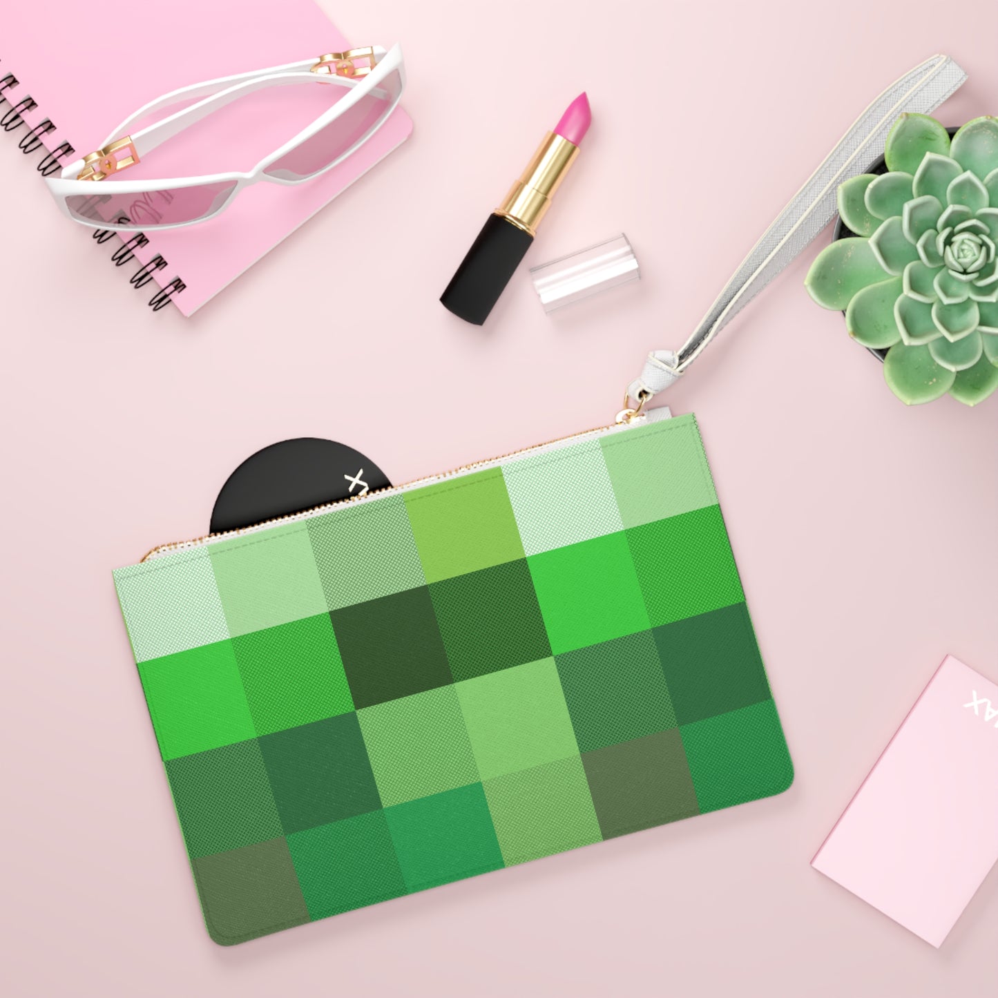 Clutch Bag - Checkered Green