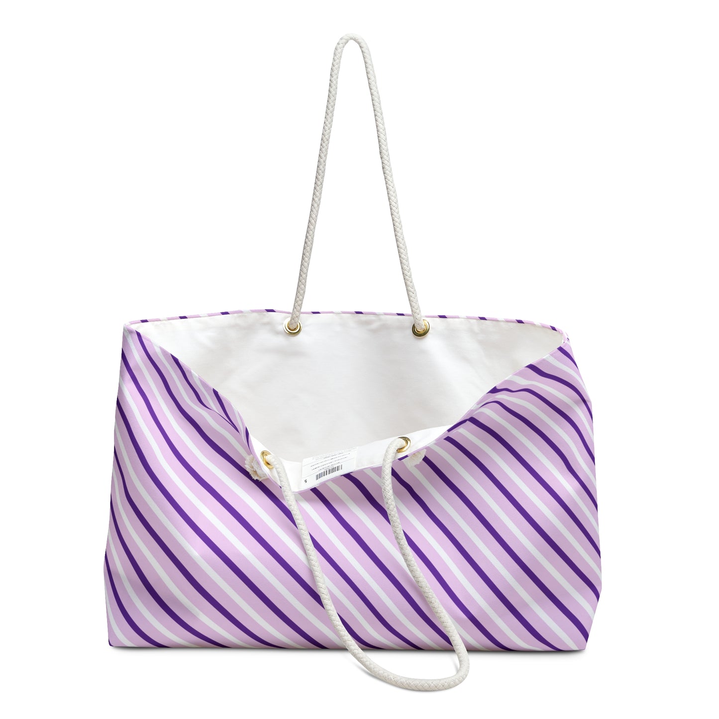 Weekender Bag - Purple and White Diagonal Stripes