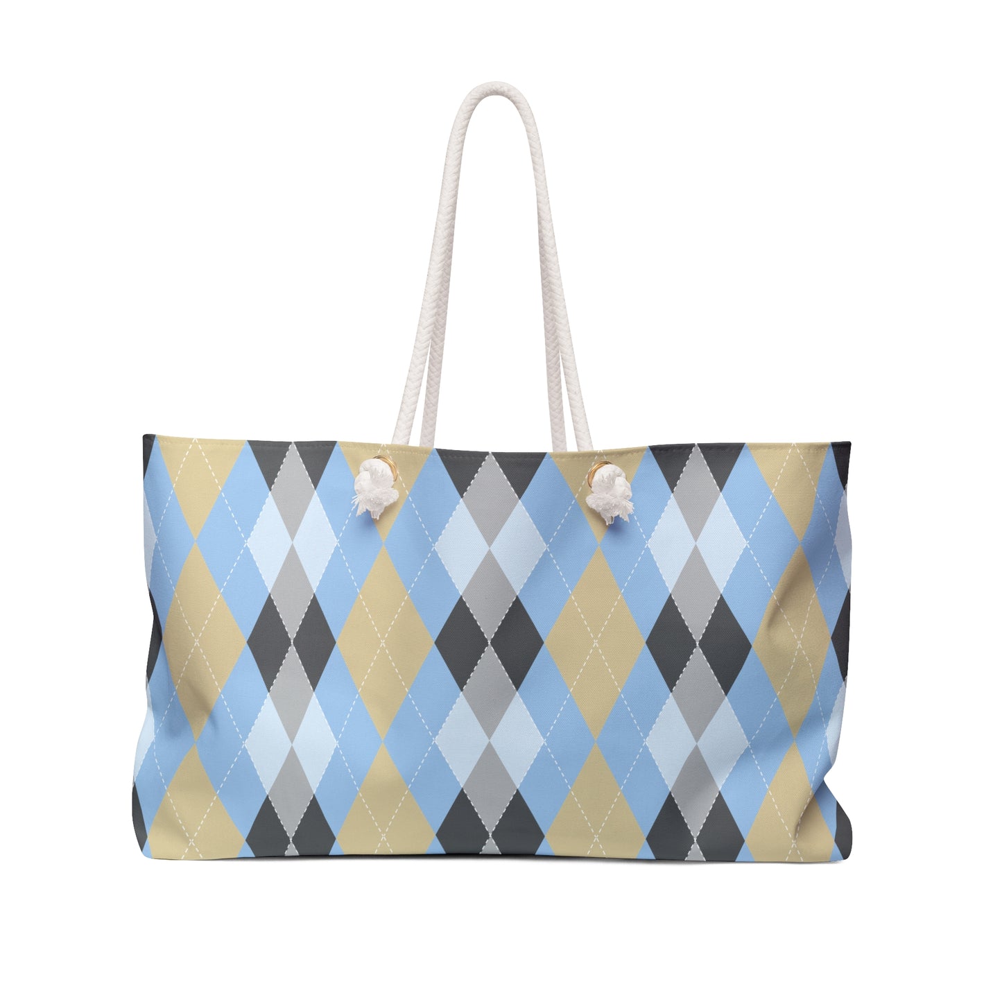 Weekender Bag - Blue and Tan Argyle
