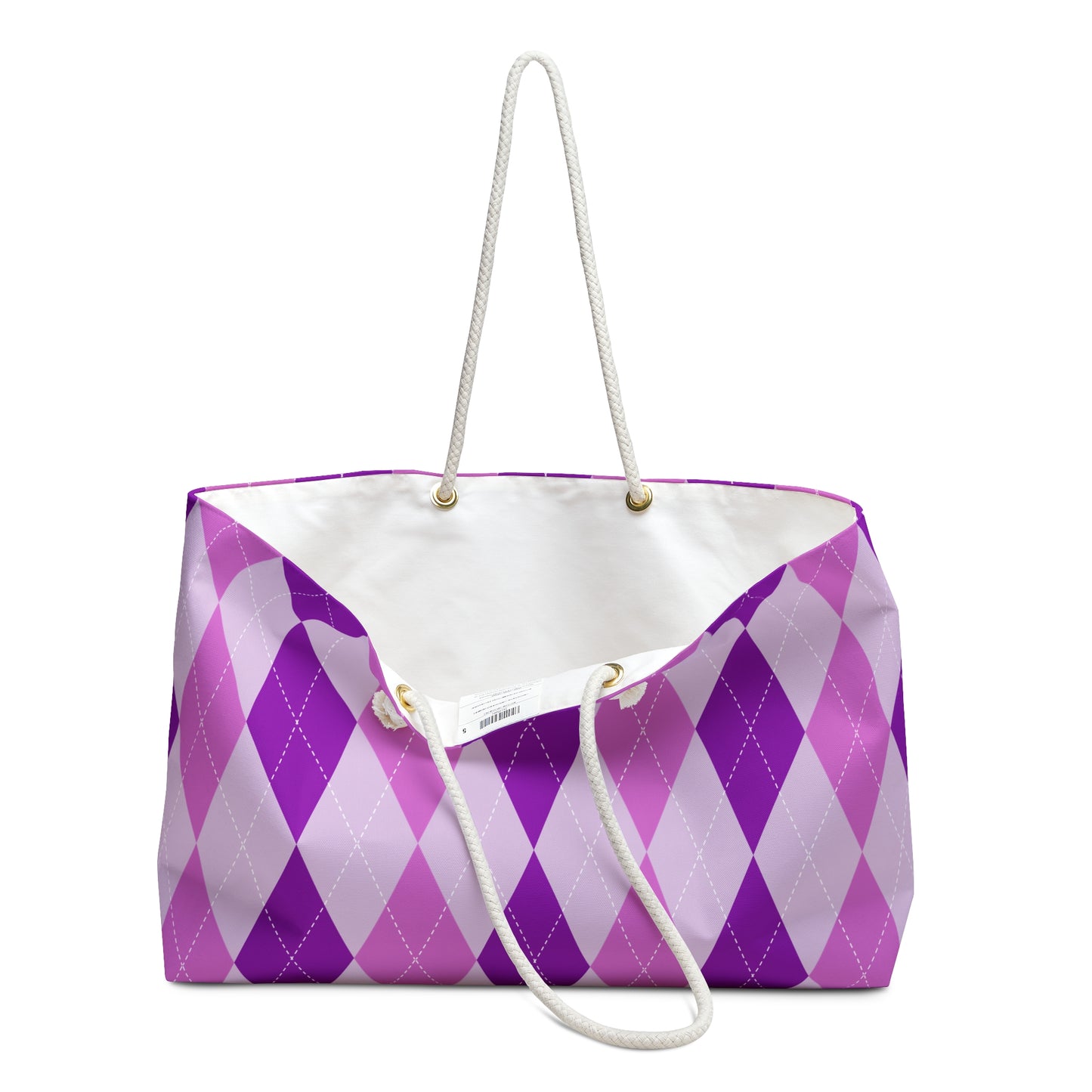 Weekender Bag - Purple and Pink Argyle