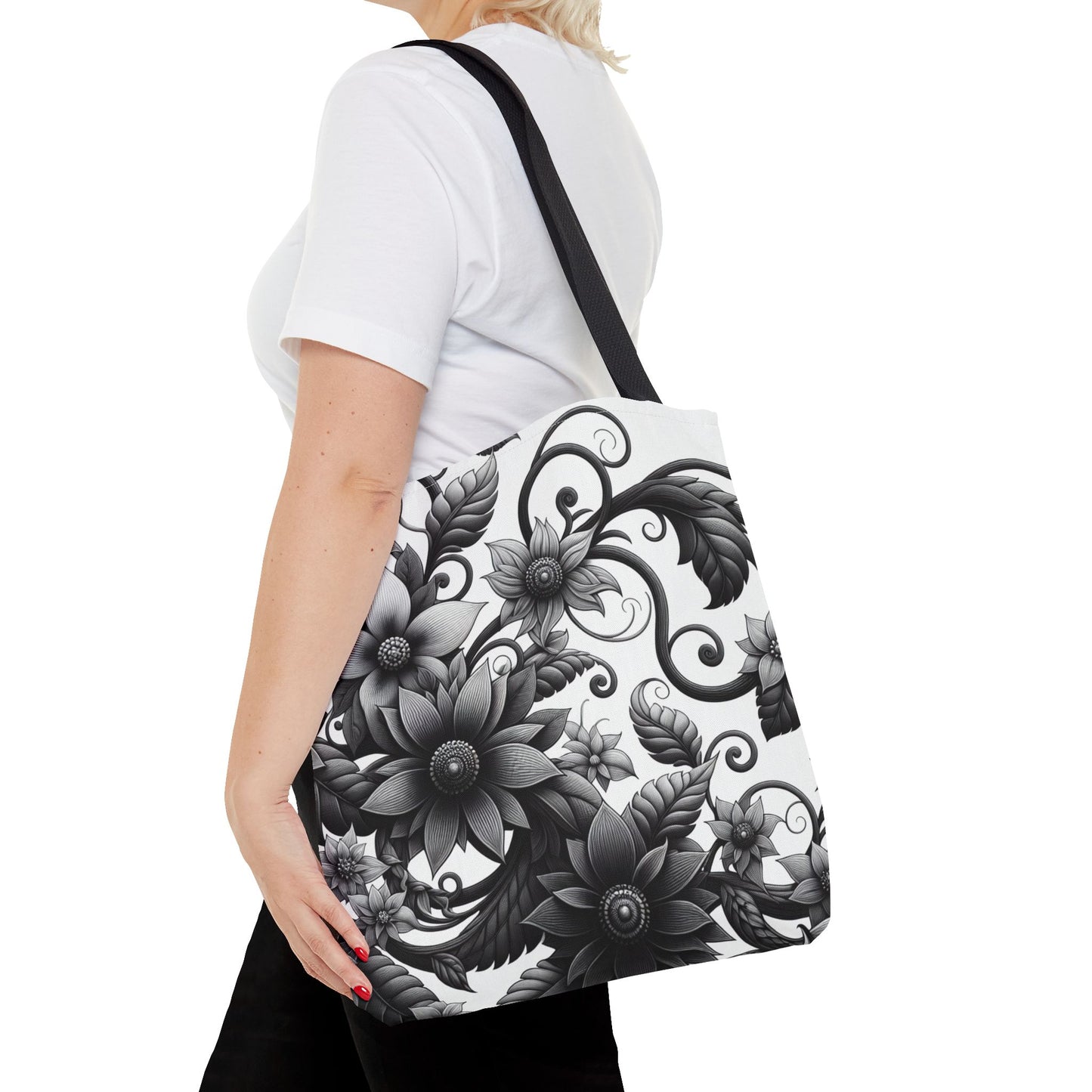 Classic Tote - Black and White Floral