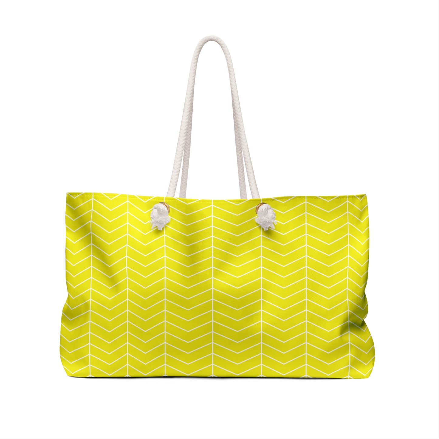 Weekender Bag - Bright Yellow Chevron Pattern
