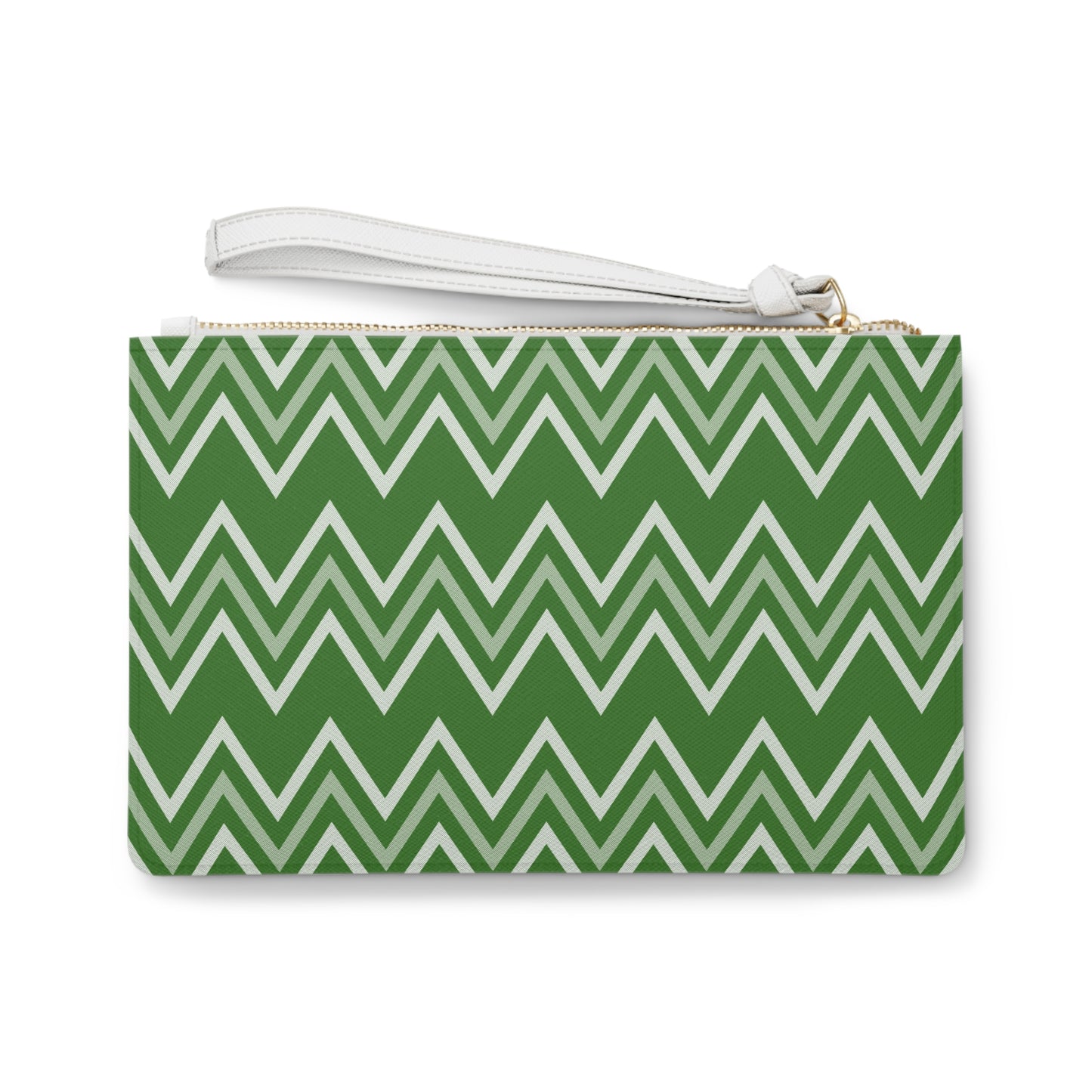 Clutch Bag - Green Zigzag