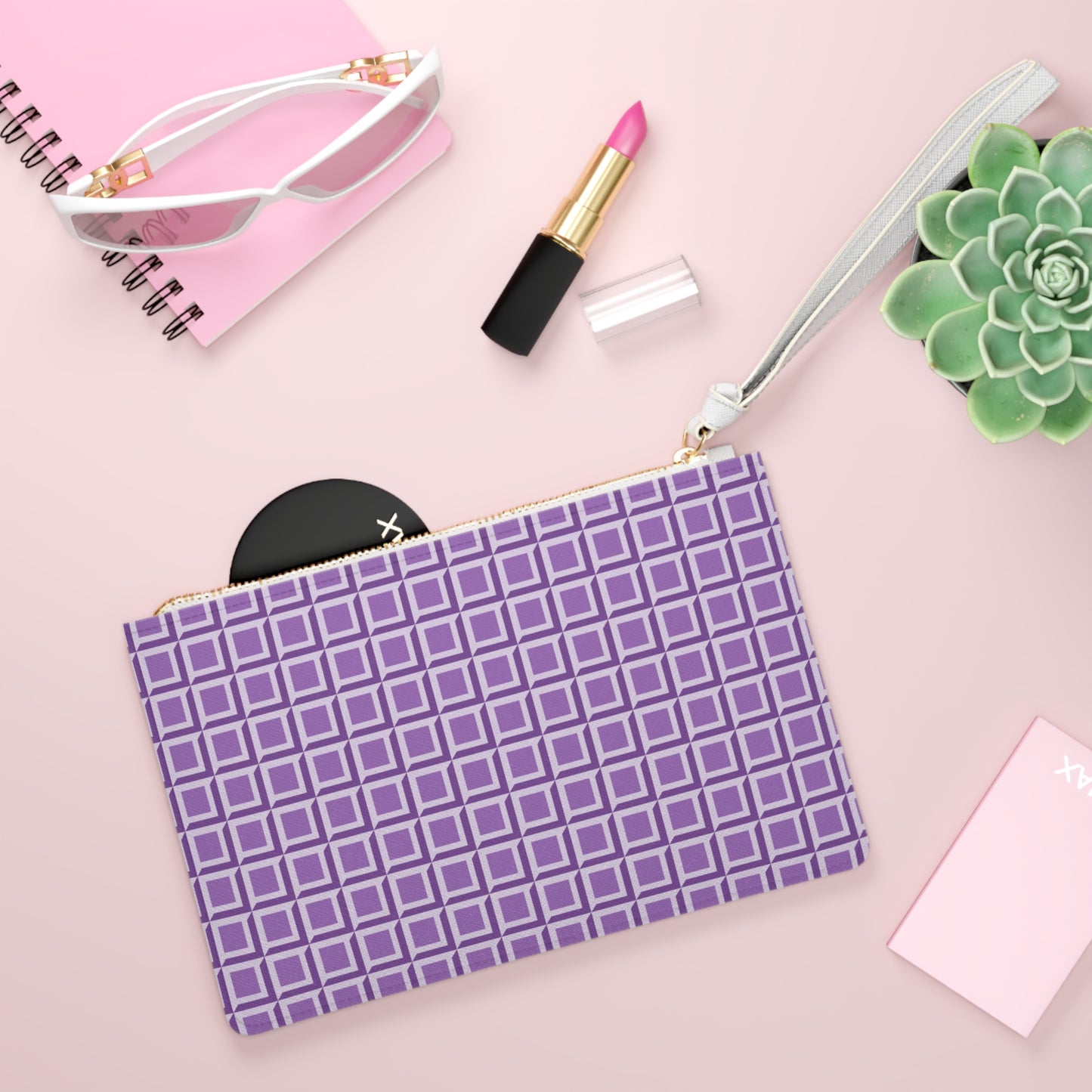 Clutch Bag - Chic Purple Geometric
