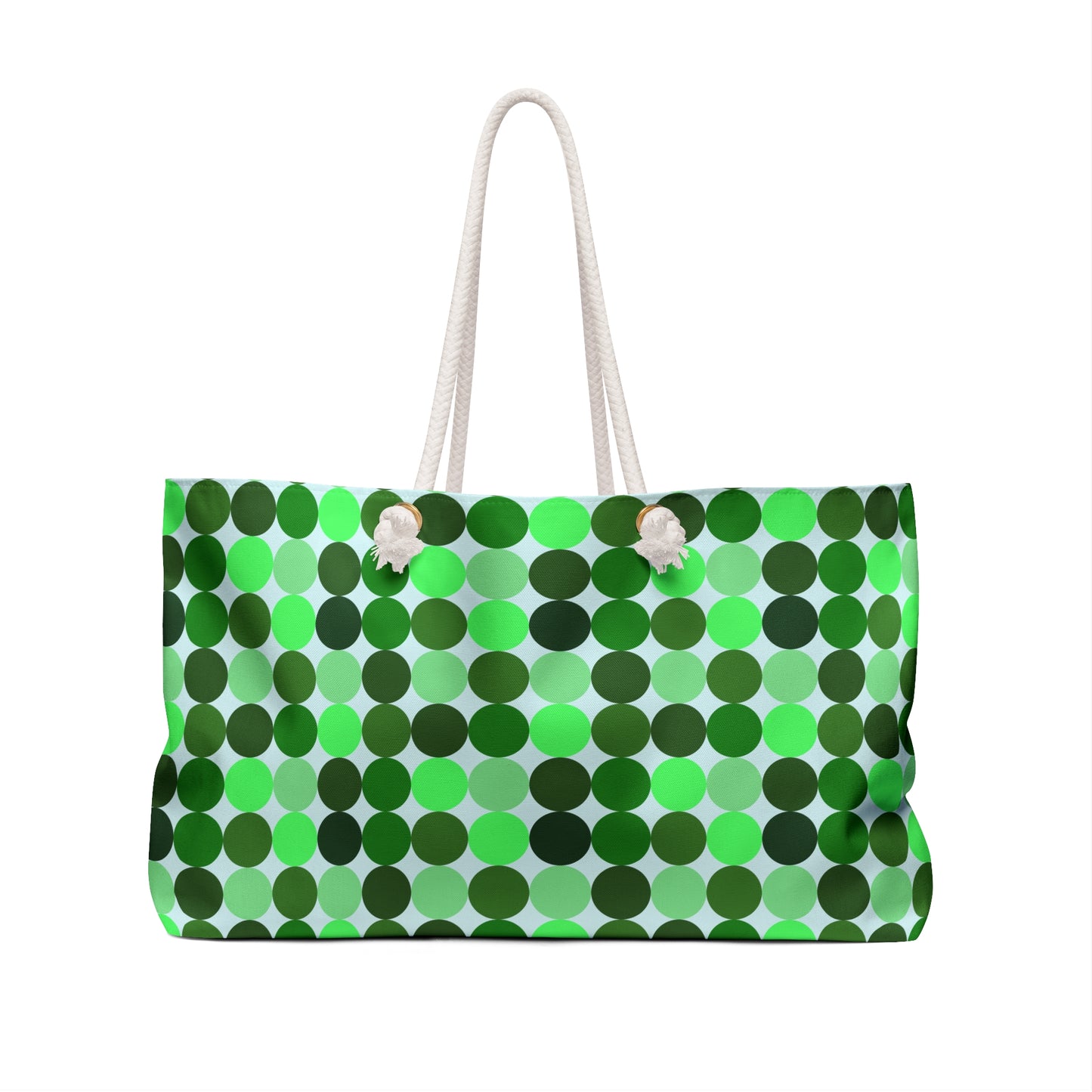 Vibrant Green Polka Dot Weekender Bag - Stylish Travel Tote for Your Adventures