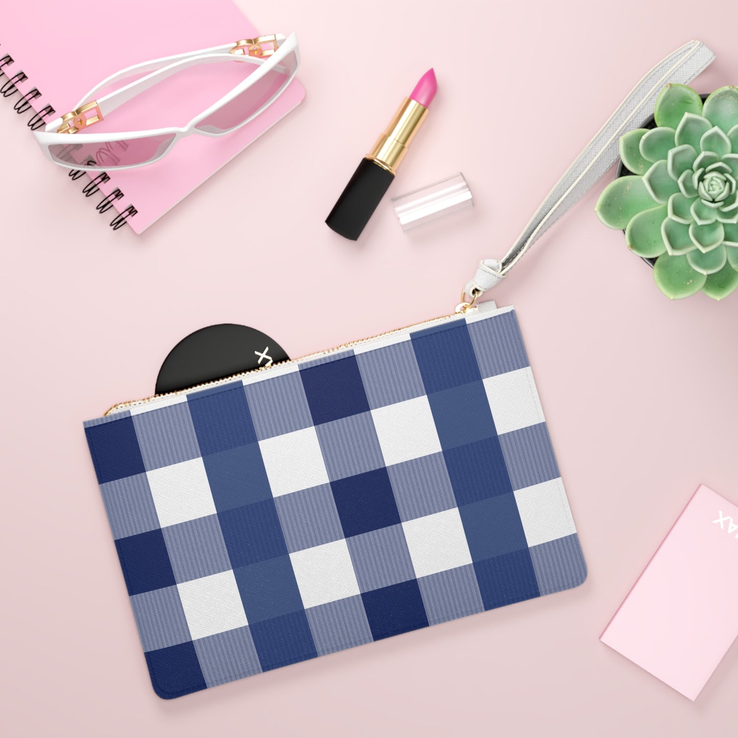 Clutch Bag - Blue Plaid