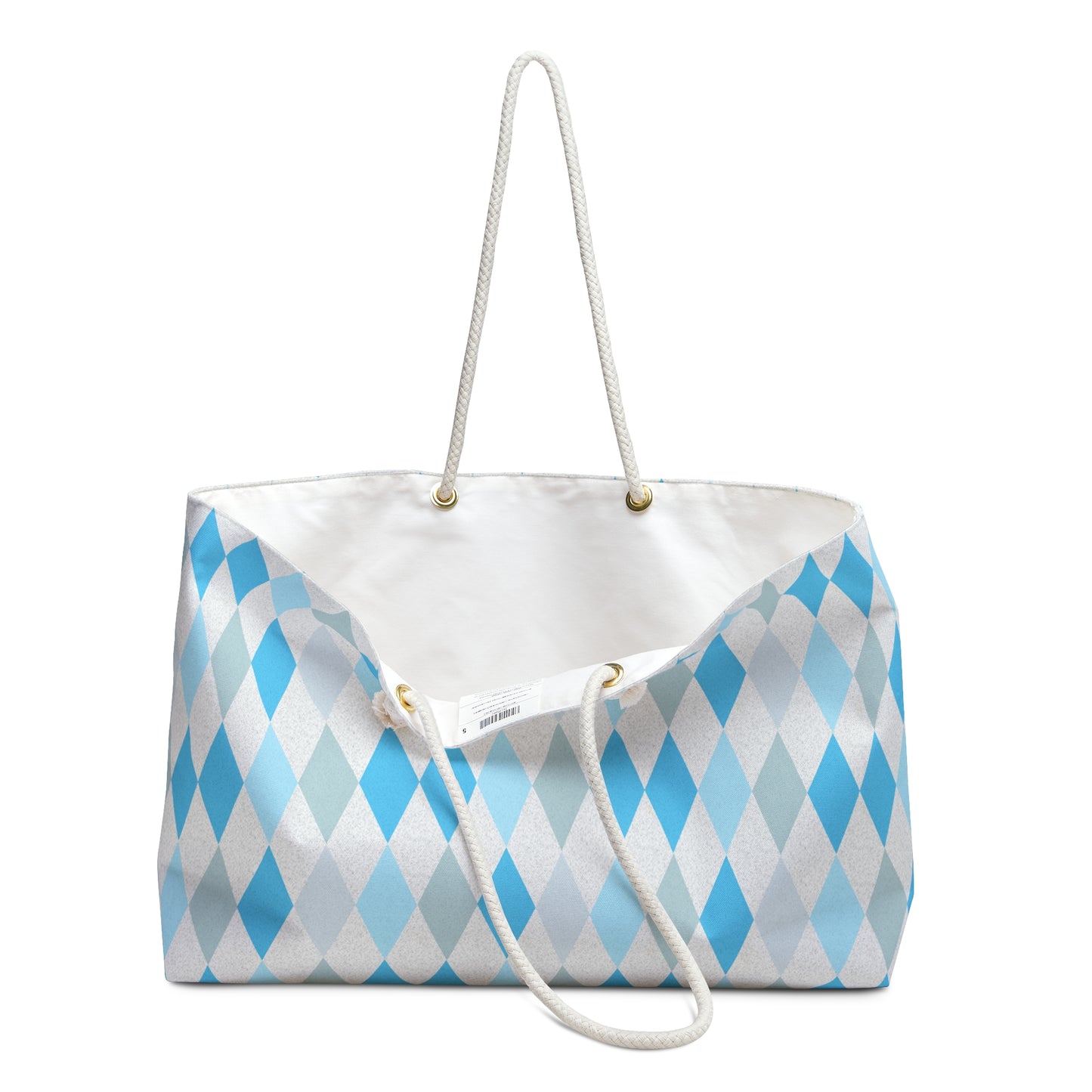 Weekender Bag - Chic Blue Diamond Pattern