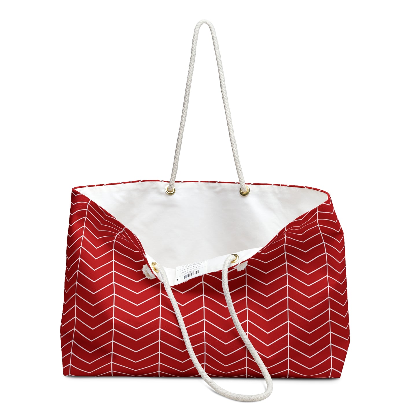 Weekender Bag - Stylish Red Chevron Pattern