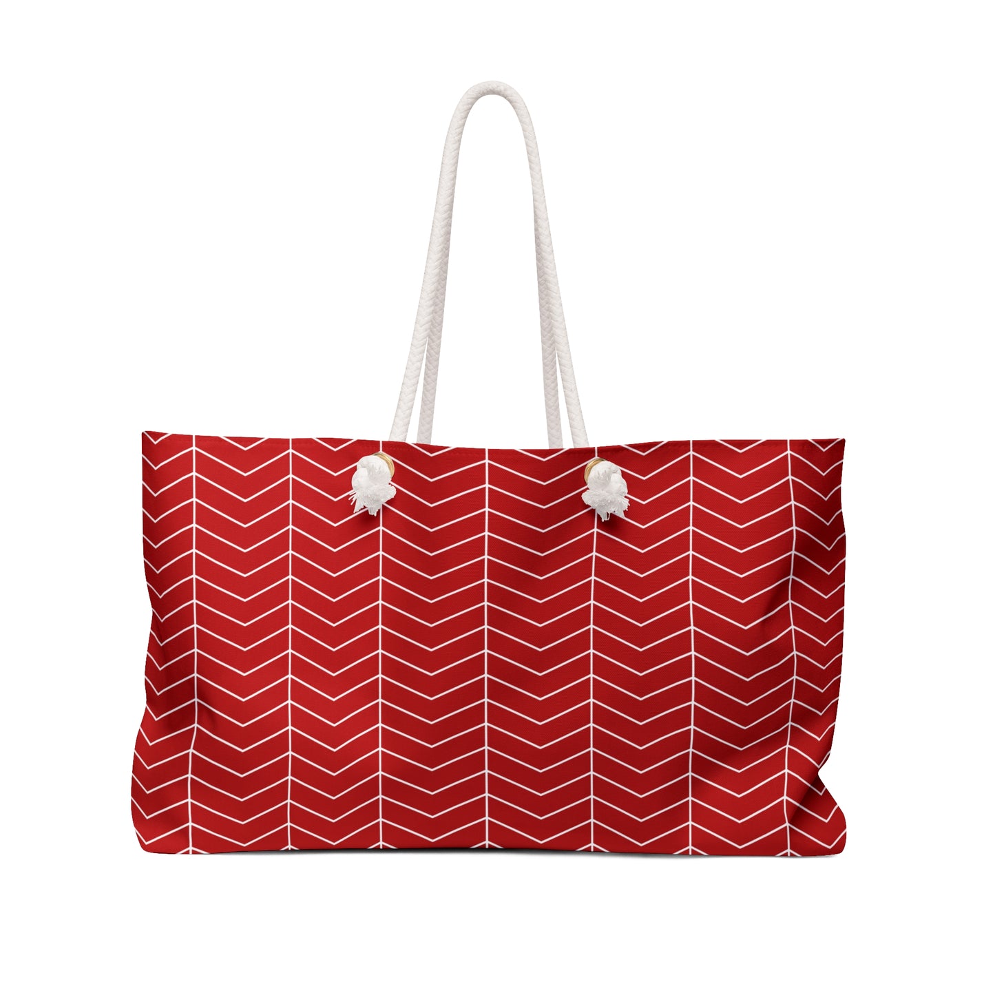Weekender Bag - Stylish Red Chevron Pattern