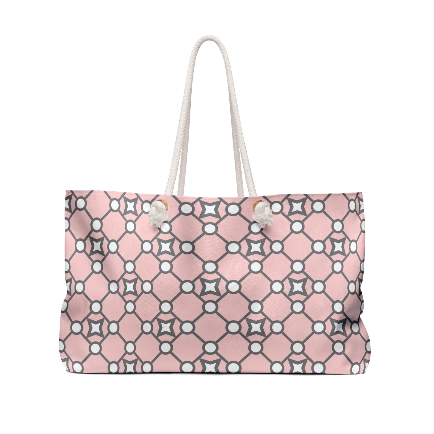 Weekender Bag - Chic Pink Circles and Stars