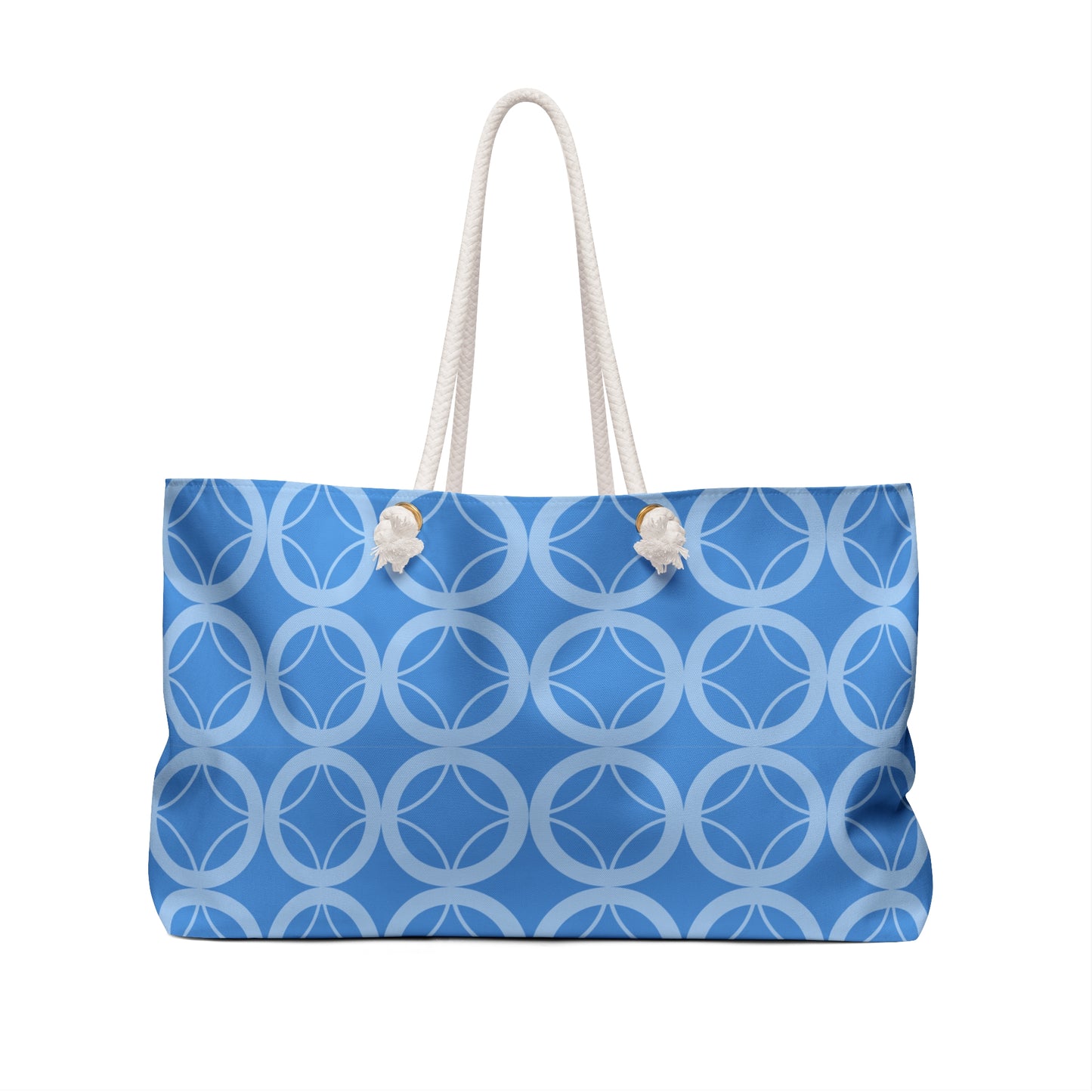 Weekender Bag - Chic Dark Blue with Circles