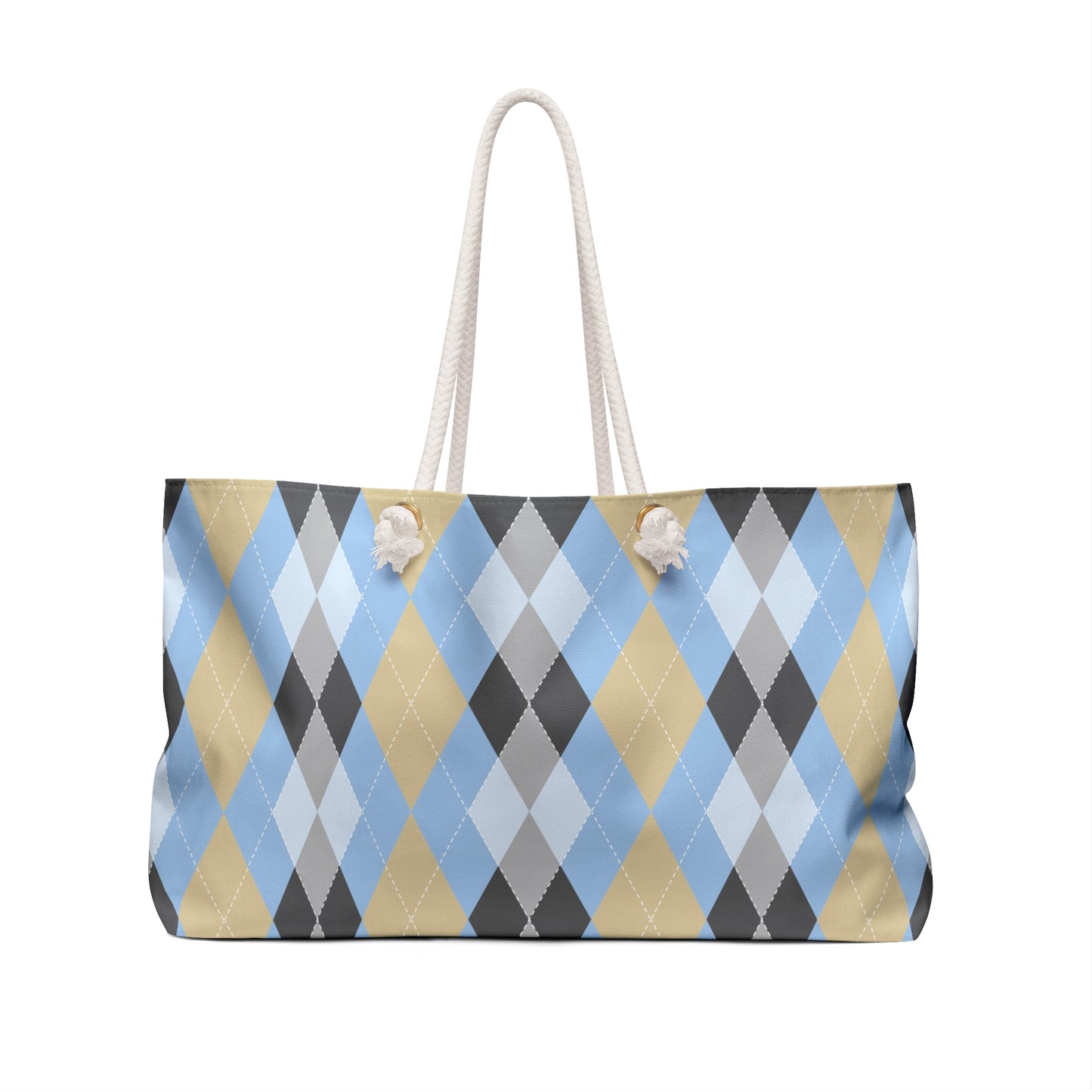 Weekender Bag - Blue and Tan Argyle