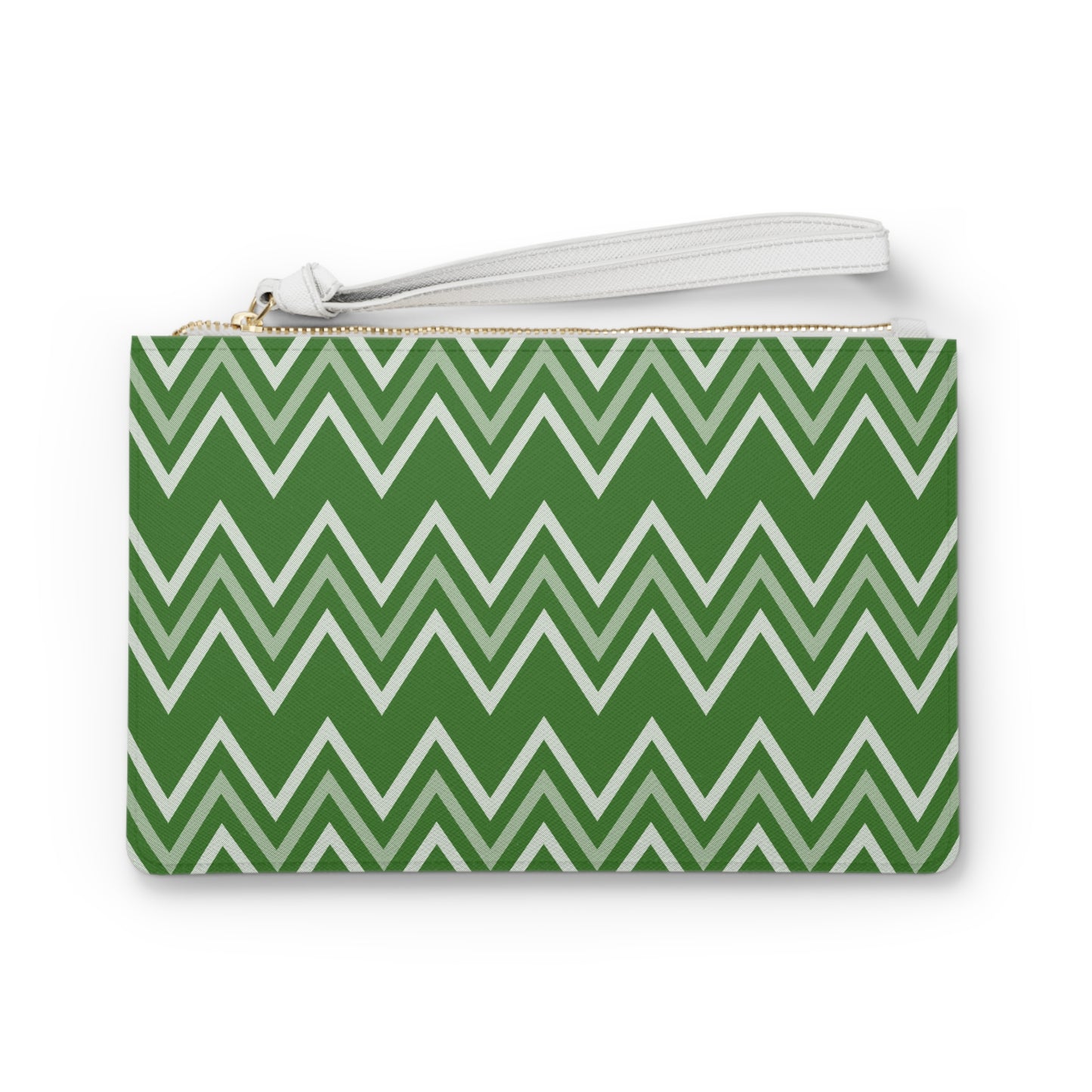 Clutch Bag - Green Zigzag