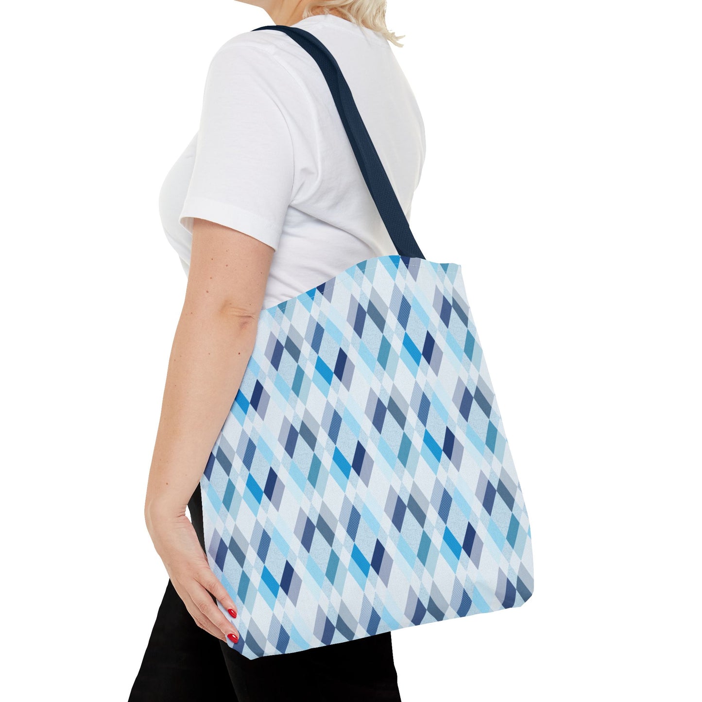 Classic Tote - Stylish Blue Argyle Inspired