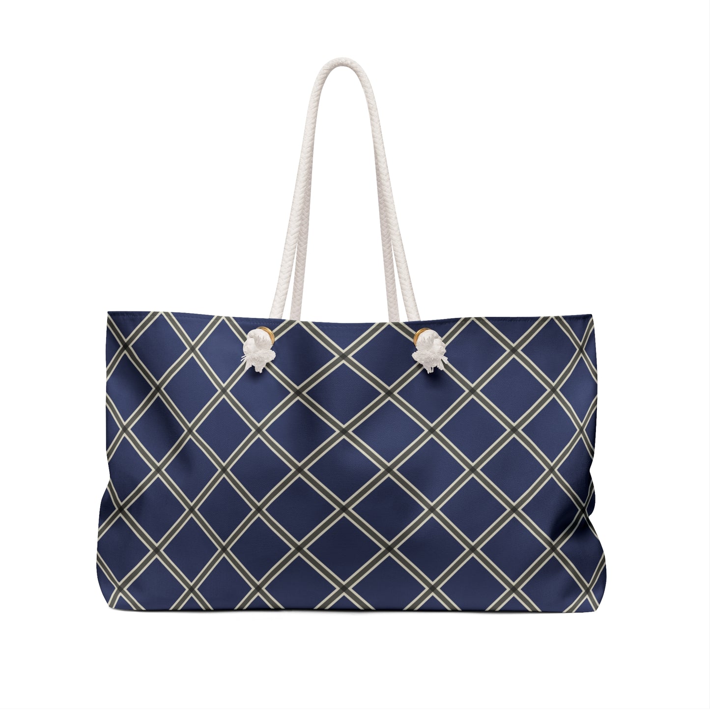 Weekender Bag - Navy Blue Geometric Weekender Tote Bag
