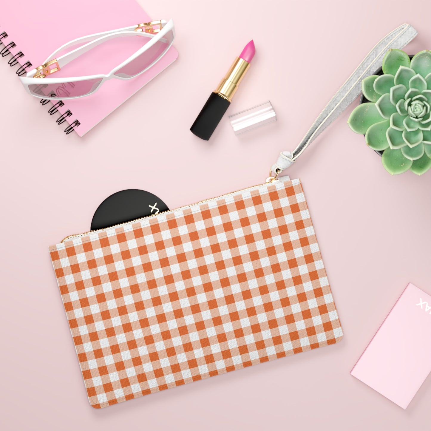 Clutch Bag - Orange Plaid