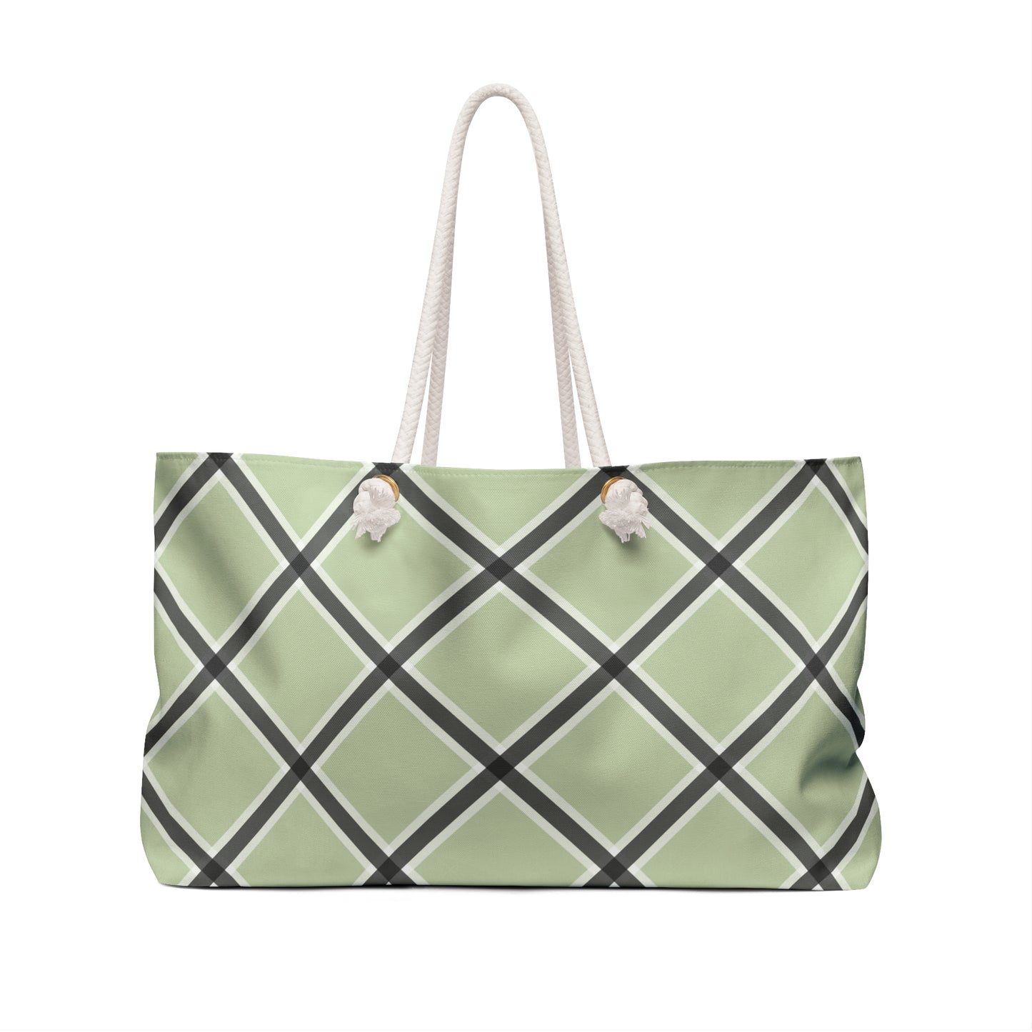 Weekender Bag - Stylish Green Plaid Tote Bag