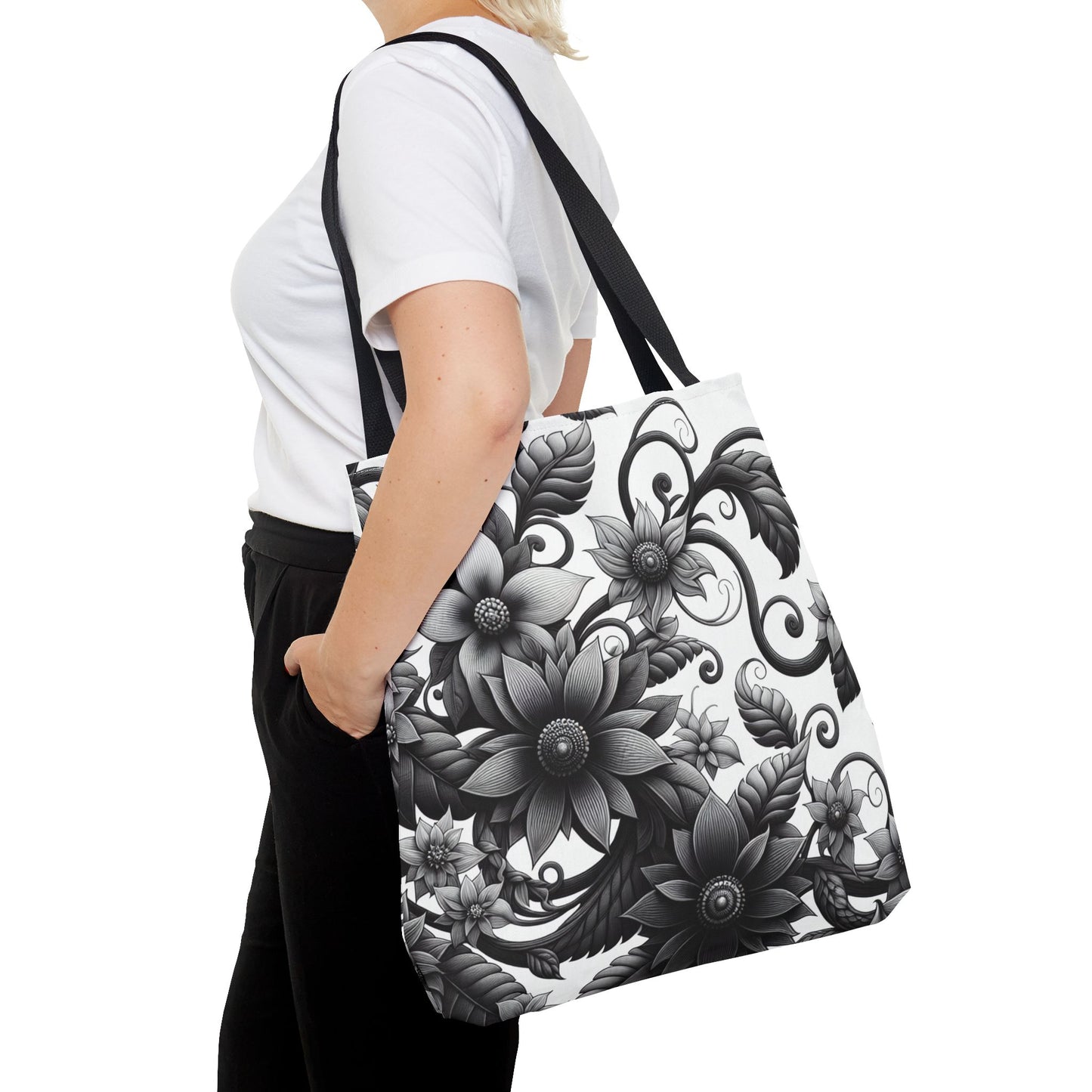Classic Tote - Black and White Floral
