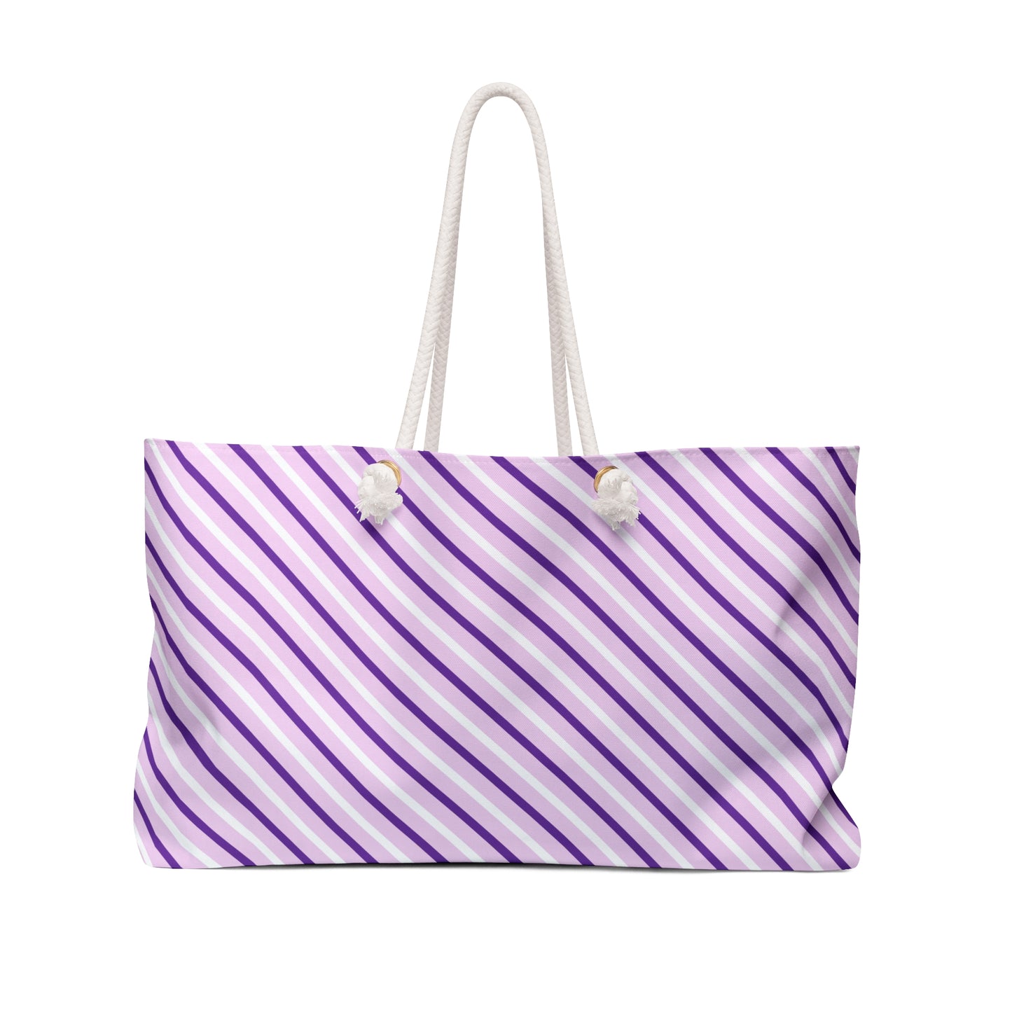 Weekender Bag - Purple and White Diagonal Stripes
