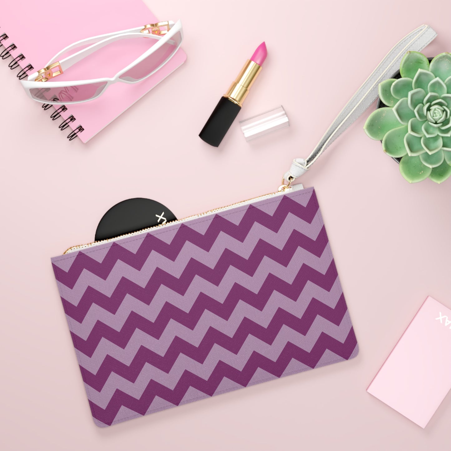 Clutch Bag - Chic Purple Zigzag