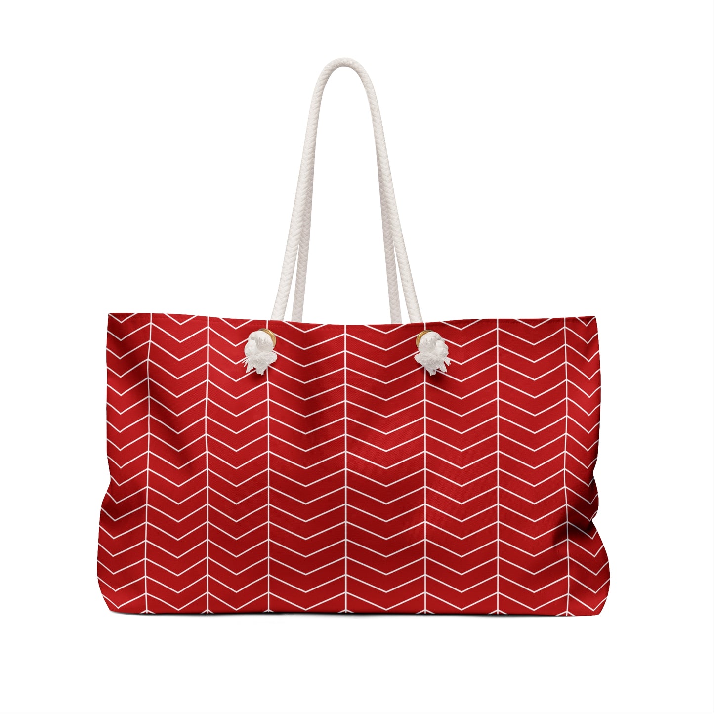 Weekender Bag - Stylish Red Chevron Pattern