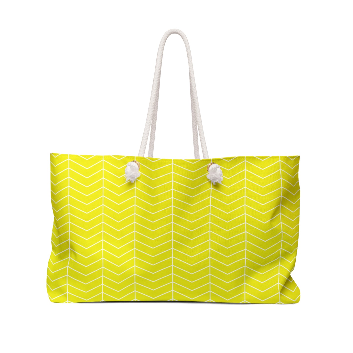 Weekender Bag - Bright Yellow Chevron Pattern