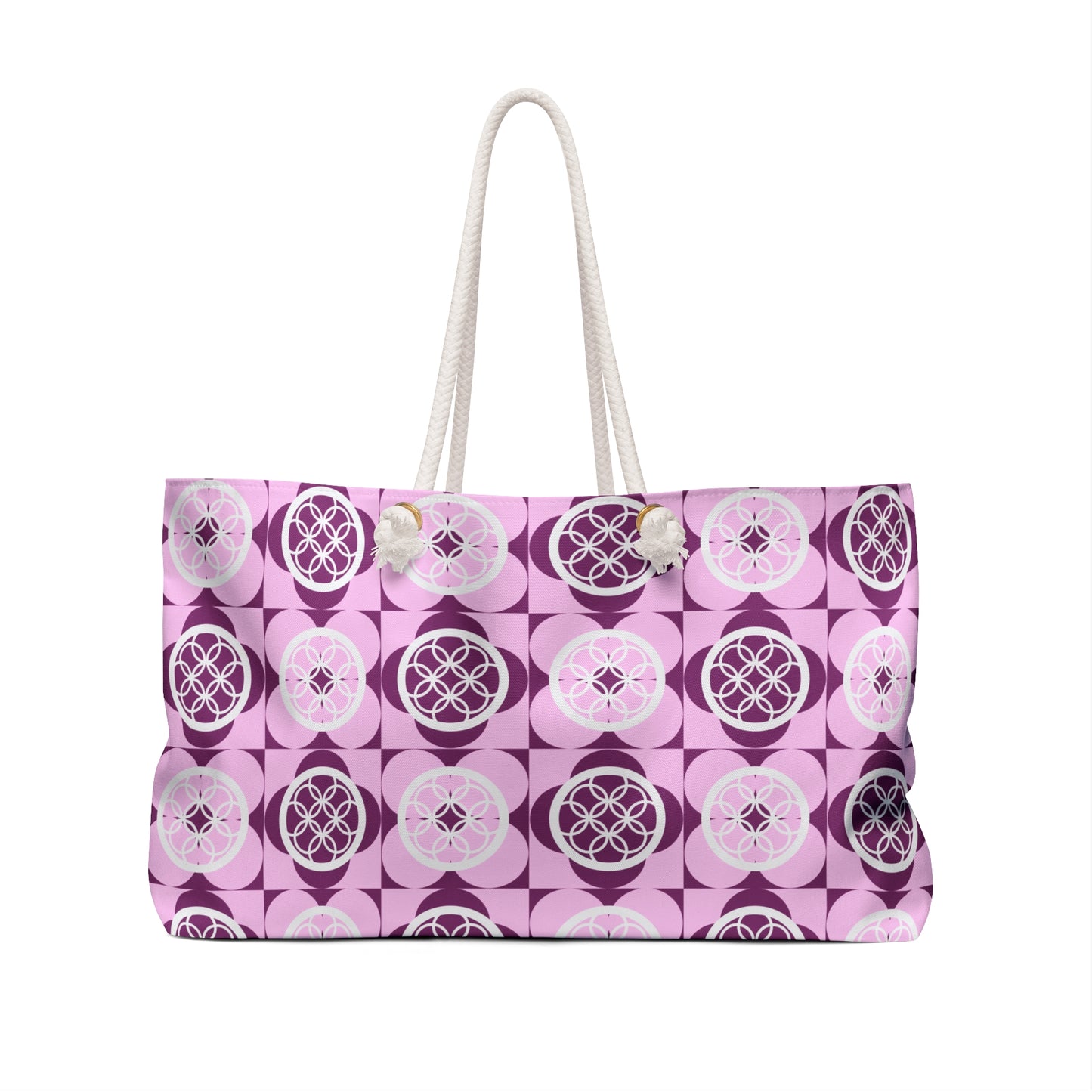 Weekender Bag - Vibrant Pink Geometric Floral