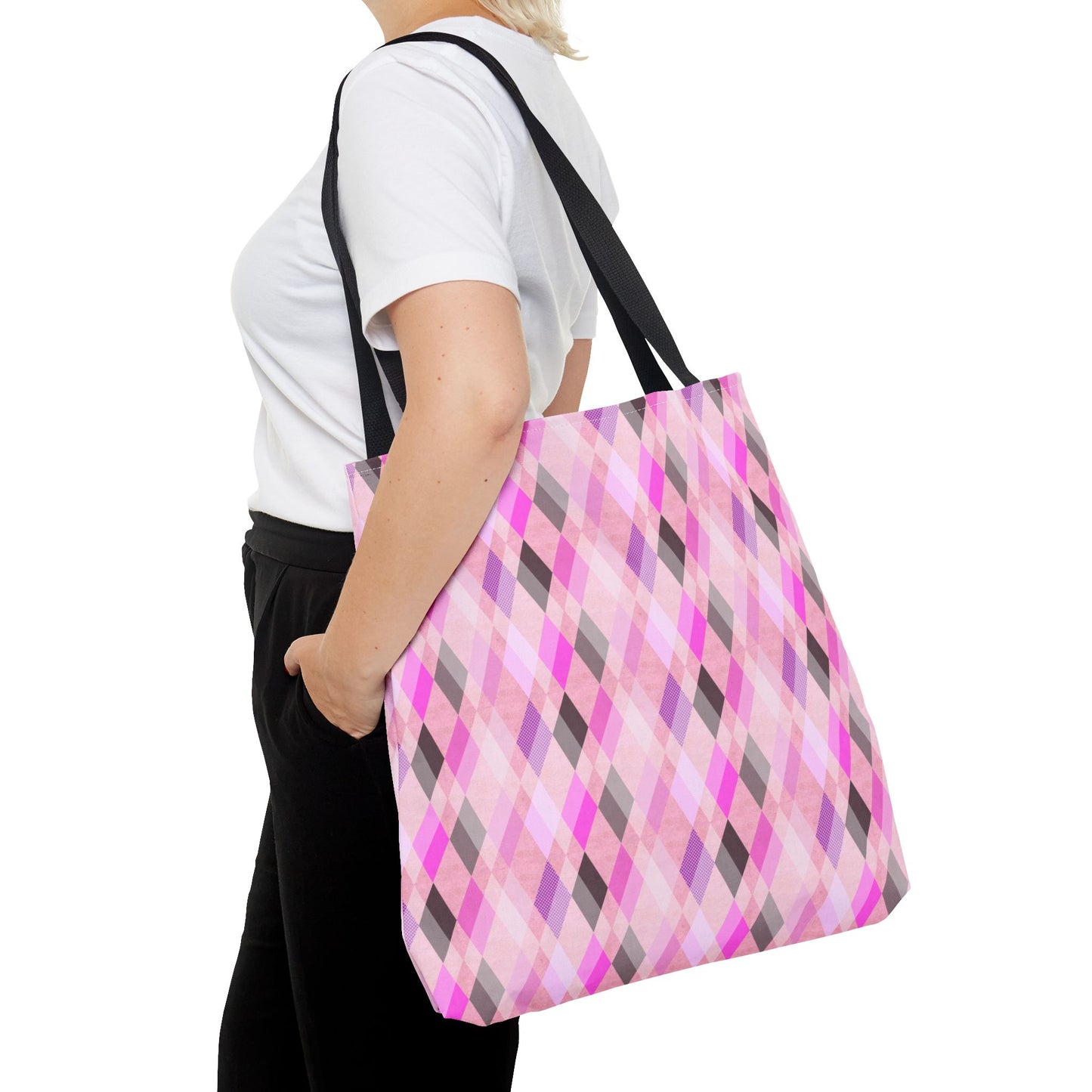 Classic Tote - Chic Pink Argyle Inspired
