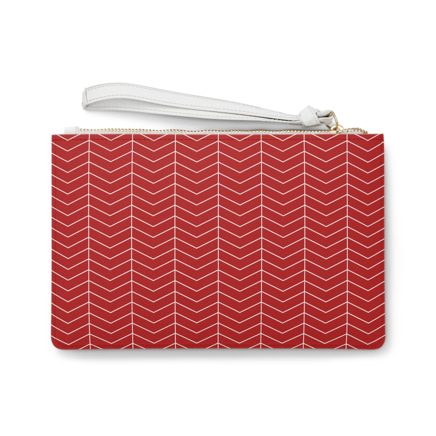 Clutch Bag - Stylish Red Chevron Pattern