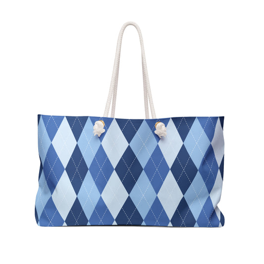 Weekender Bag - Blue Argyle