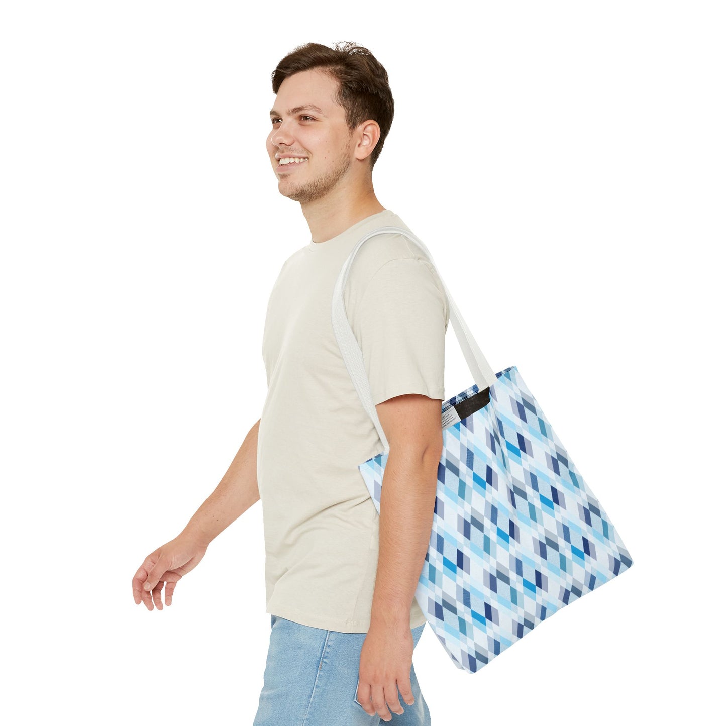 Classic Tote - Stylish Blue Argyle Inspired