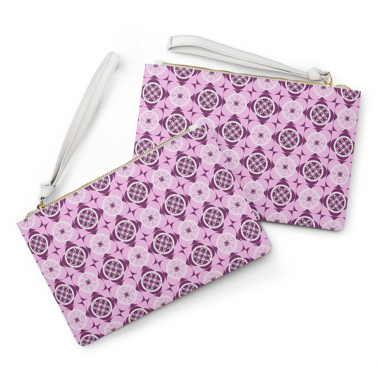 Clutch Bag - Vibrant Pink Geometric Floral