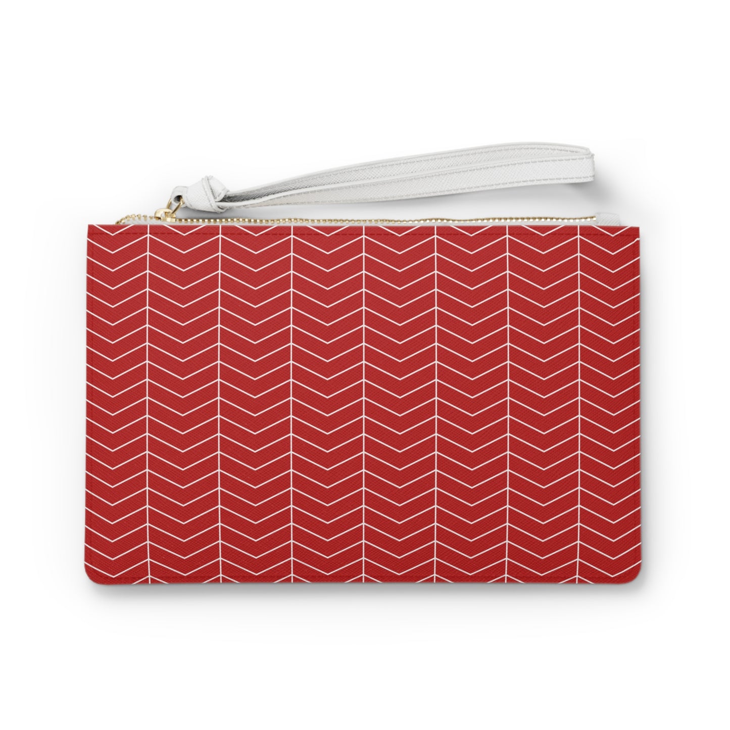 Clutch Bag - Stylish Red Chevron Pattern