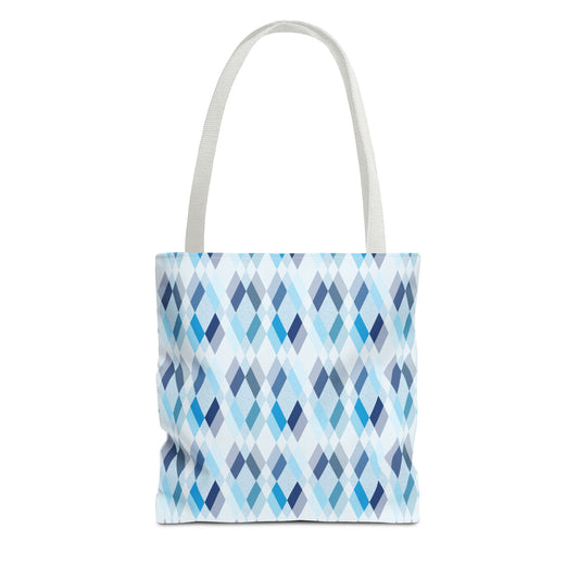 Classic Tote - Stylish Blue Argyle Inspired