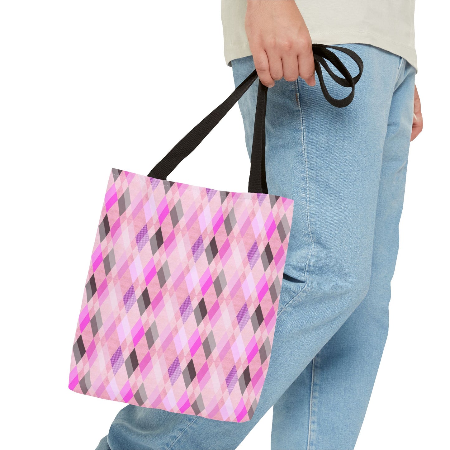 Classic Tote - Chic Pink Argyle Inspired