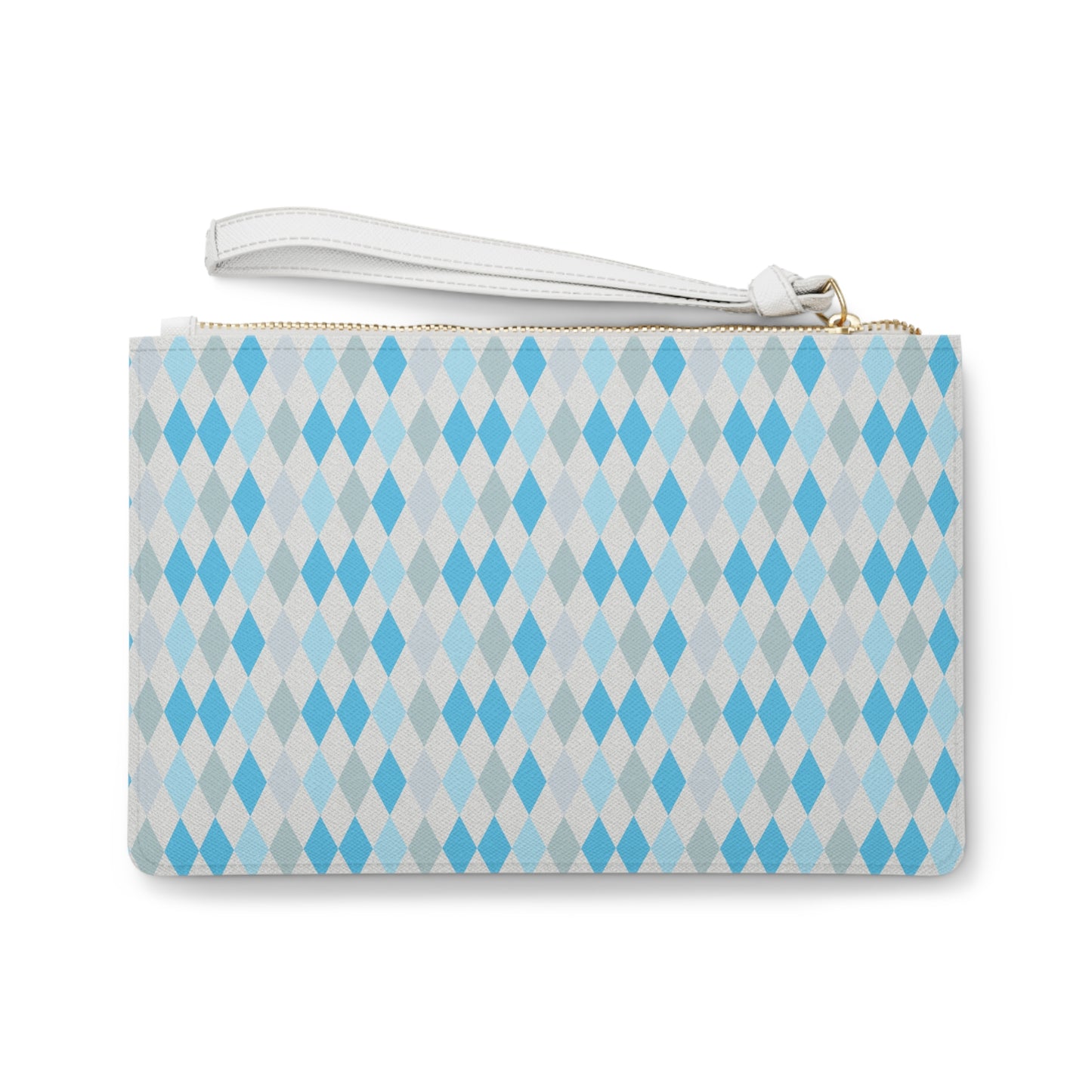 Clutch Bag - Chic Blue Diamond Pattern