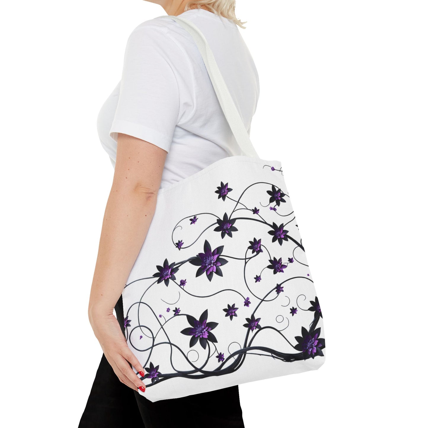 Classic Tote - Purple Flowers on Vines