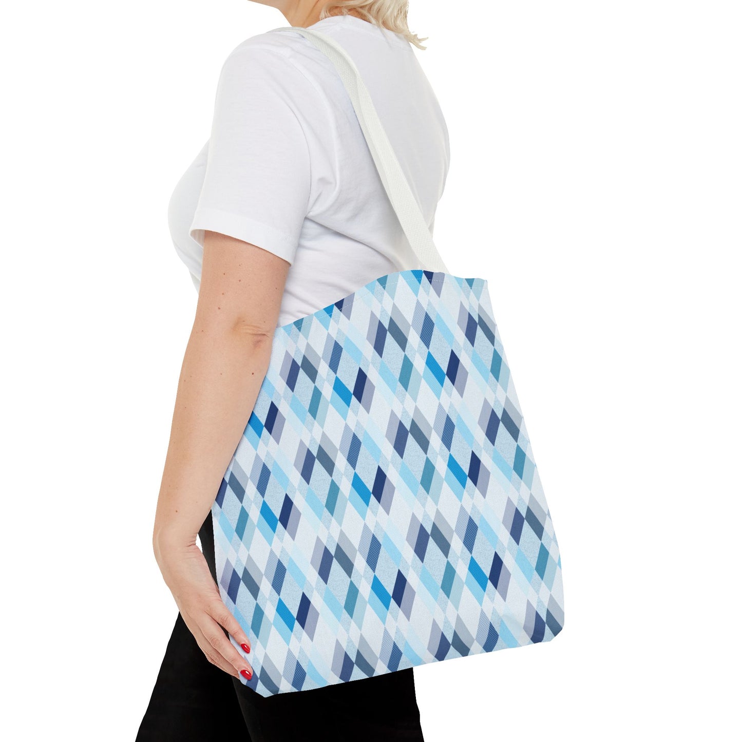 Classic Tote - Stylish Blue Argyle Inspired