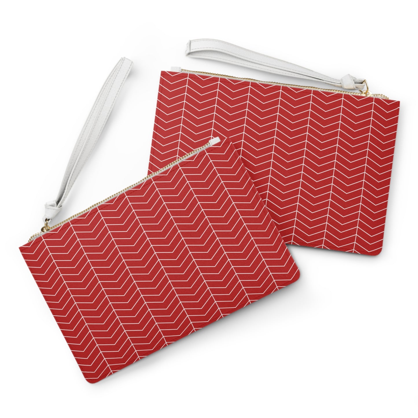 Clutch Bag - Stylish Red Chevron Pattern