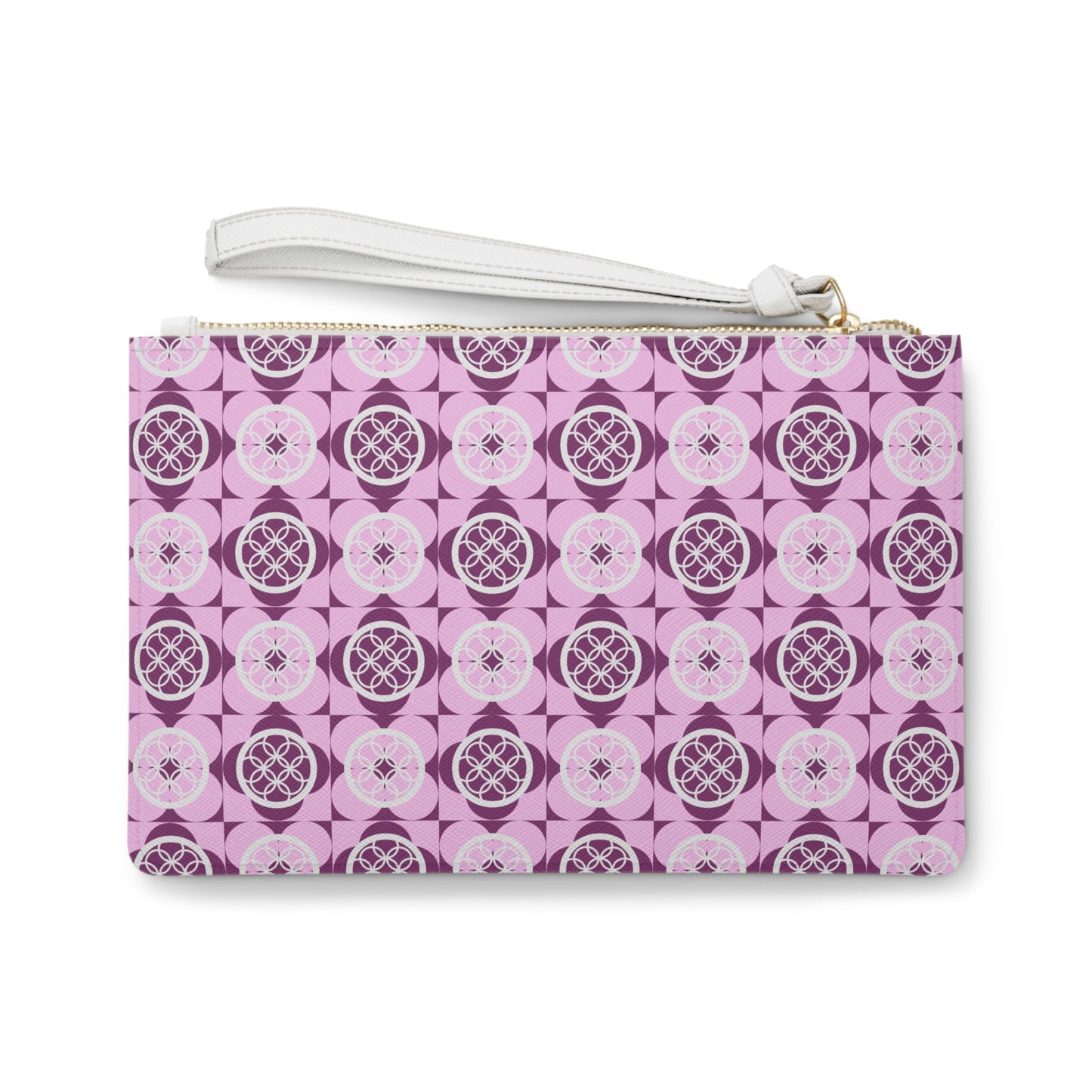 Clutch Bag - Vibrant Pink Geometric Floral