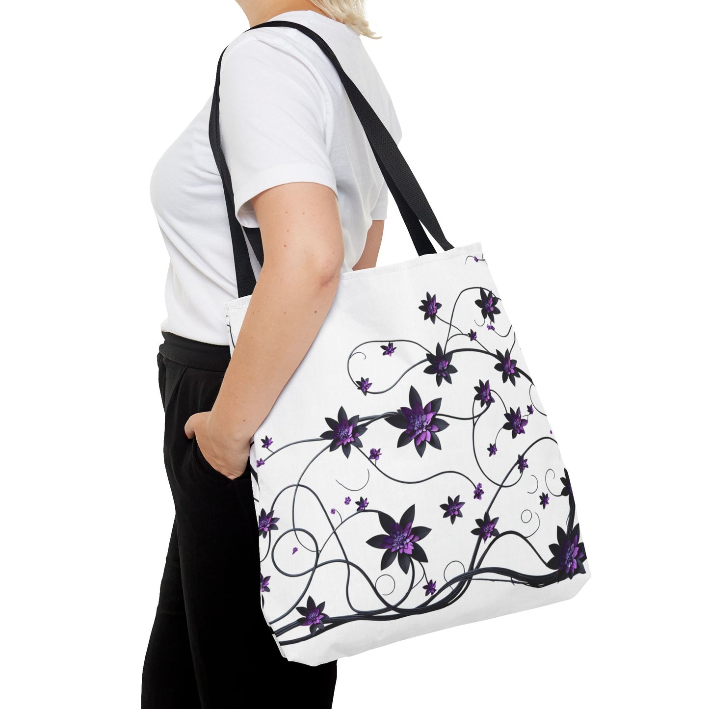 Classic Tote - Purple Flowers on Vines