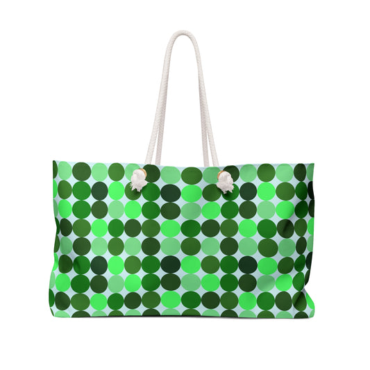 Vibrant Green Polka Dot Weekender Bag - Stylish Travel Tote for Your Adventures