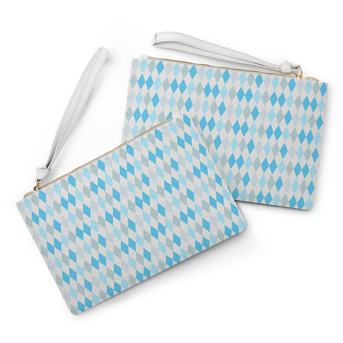 Clutch Bag - Chic Blue Diamond Pattern