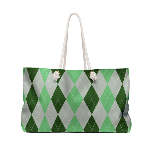 Weekender Bag - Green Argyle